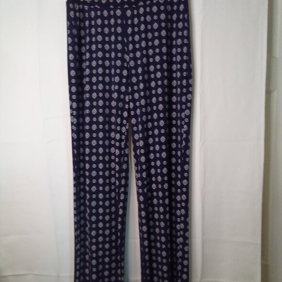 Vince Camuto Pants Women S Pull On Elastic Waist Soft Stretched Pattern Blue - Picture 2 of 16